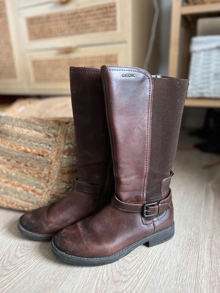 Stiefel Leder Geox Gr 35 Braun Mädchen in München