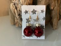 Weihnachtskugel Ohrringe rot Gold Weihnachten 2cm handmade Dresden - Oberwartha Vorschau