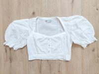 Weiße Crop Stickerei Puffärmel Perlen Bluse von Zara, Gr. XL Bayern - Ergoldsbach Vorschau