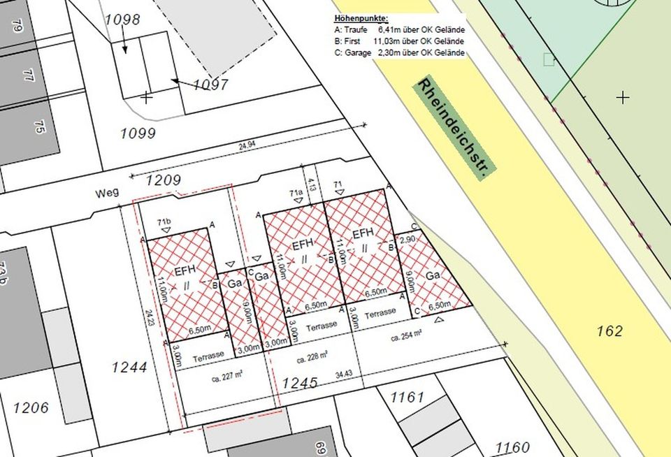 Grundstück mit Baugenehmigung für drei Doppelhaushälften inkl. Garage in Duisburg