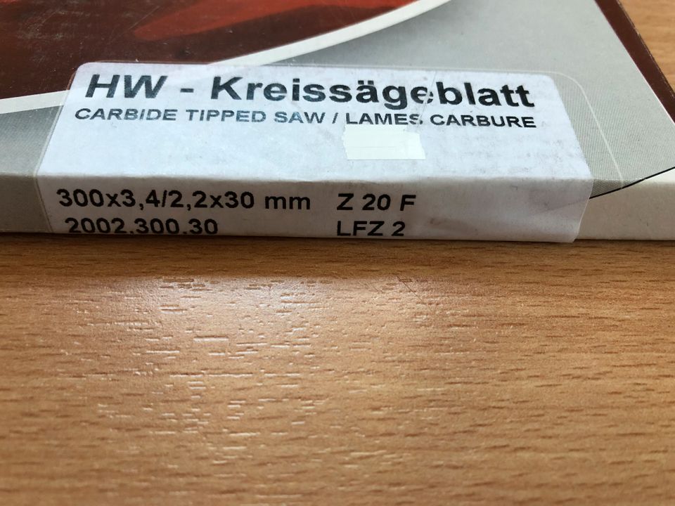 Sägeblatt GUHDO Kreissägeblatt Flachzahn HW Z20 300mm Holz in Dresden