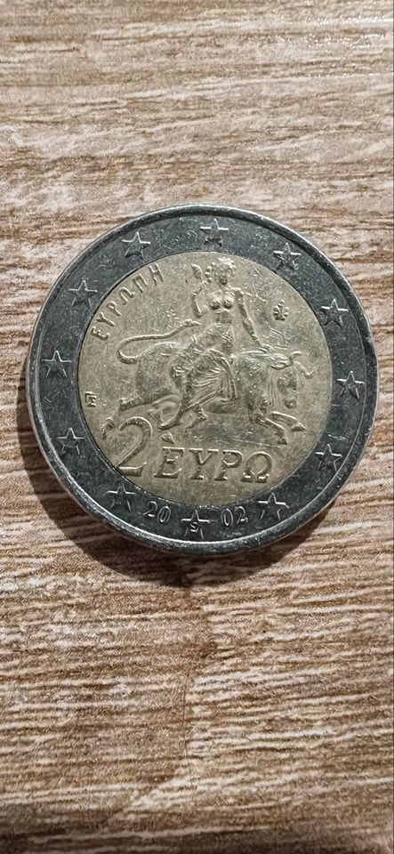 2 Euro Münze Griechenland 2002 mit Fehlprägung S in Neuenstein