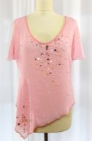 TOGETHER Damen Shirt Kurzarm Rosa Transparent Zweilagig Gr. 40 Hessen - Herleshausen Vorschau