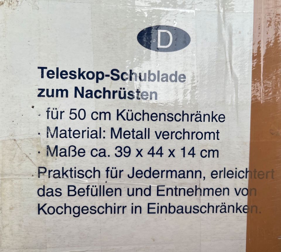 Teleskope Schublade zum Nachrüsten 50 cm in Bad Zwischenahn