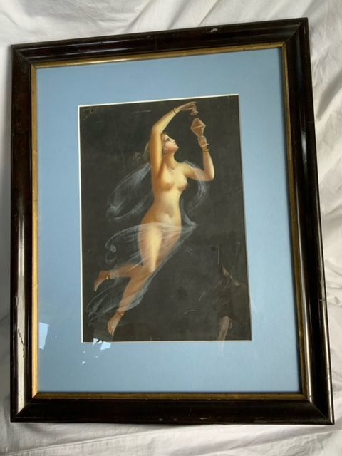 Biedermeier Gouache, 19.Jh.nach Wandmalerei aus Pompeji, Muse in Berlin