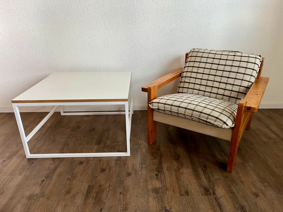 Safari Stuhl Lounge Sessel Holz 70er Skandinavisch Kiefer Vintage in Stuttgart