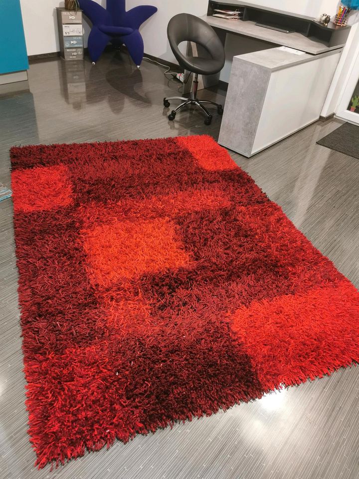 Rot melierter Teppich - 180x230cm in Groß-Zimmern