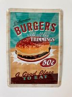 Retro Blechschild "Delicious Burgers" - 10 x 15 cm Bayern - Karlstadt Vorschau