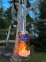 Windlicht aus Absolut Standard Vodka Flasche mit Teelicht Brandenburg - Woltersdorf Vorschau