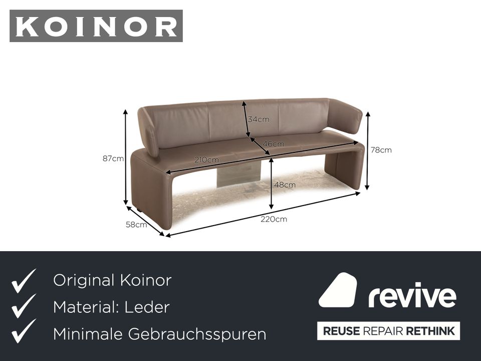 Koinor Leder Sitzbank Grau Esszimmer in Köln