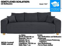 Sofa Couch Wohnlandschaft Schlafsofa Bettkasten Cord anthrazit Bremen - Huchting Vorschau