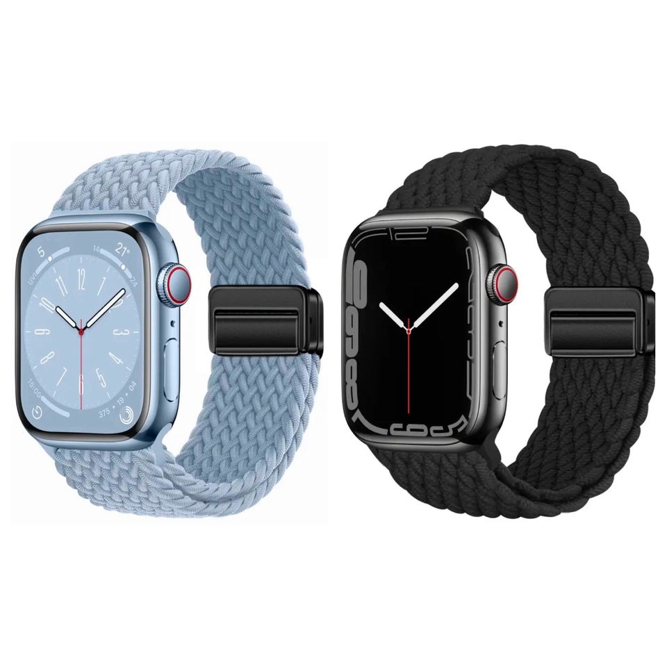 Apple Watch Ultra 9 8 7 6 5 Armband elastisch geflochten Magnet in Straelen