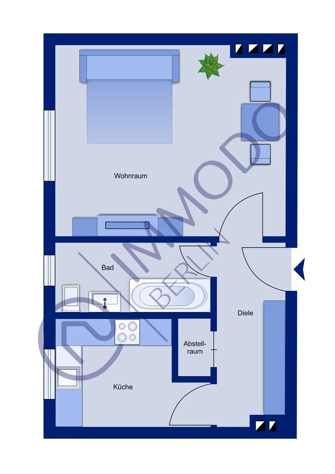 ☀️ Sonniges Studio am Stadtpark Steglitz - Charmante 1 Zimmer Wohnung mit Garten In ruhiger Lage in Berlin