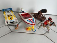 Playmobil Rennboot, Rennauto, Steinschleuder Bayern - Leutershausen Vorschau