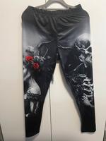 Totenkopf Leggings - Schwarz/Grau Gr. M Rheinland-Pfalz - Fell Vorschau