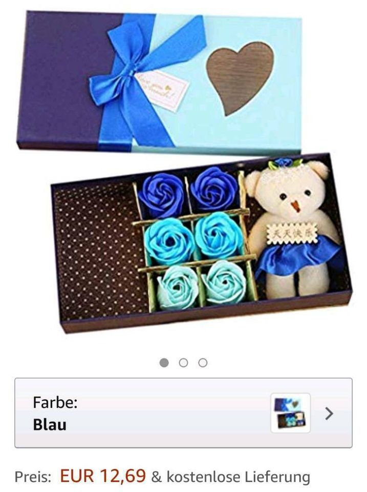 Geschenk-Set mit Rosen-Seife und Teddy in Heilbronn