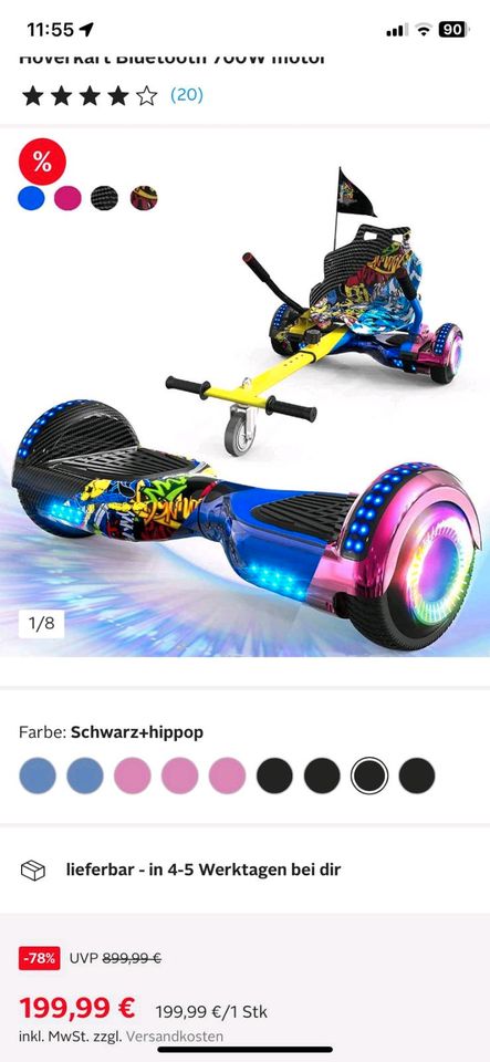 Hoveboard mit Sitz Balance Board/Scooter in Nieheim