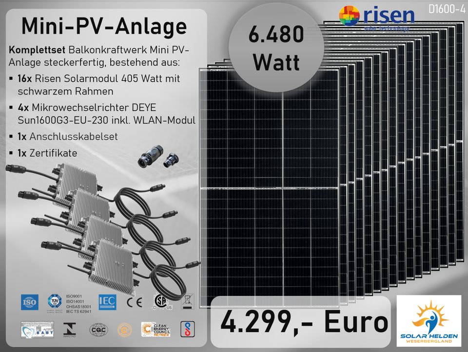 Mini PV-Anlage ☀️ | 6,48 kWp | 16 Solarmodule ❗❗❗ in Barsinghausen
