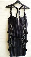 Aderlass Cyber Punk EMO Mini Dress schwarz stripes XL Wiesbaden - Delkenheim Vorschau