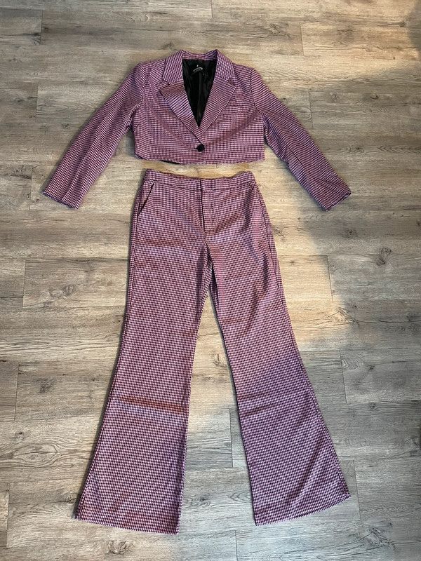 Pink Schwarz Kariert Blazer Hahnentrittmuster Stradivarius Neu L in Bremen