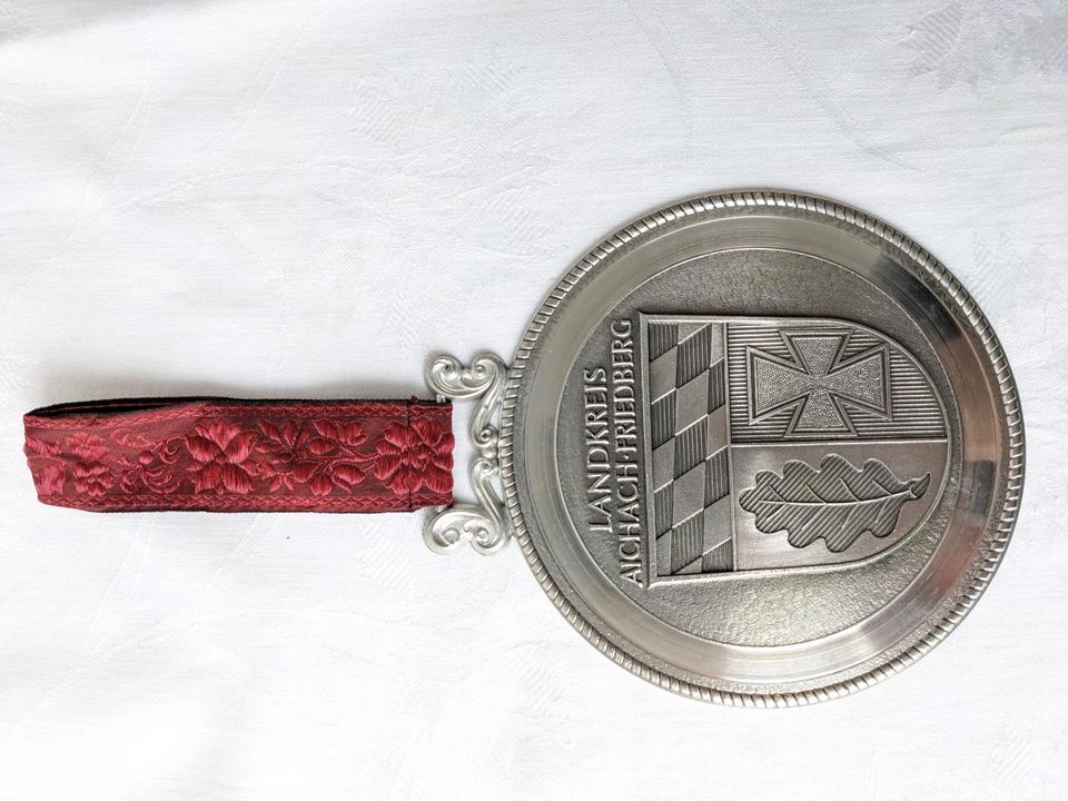 Landkreis Aichach - Friedberg Medaille 97% Zinn 12 cm in Augsburg