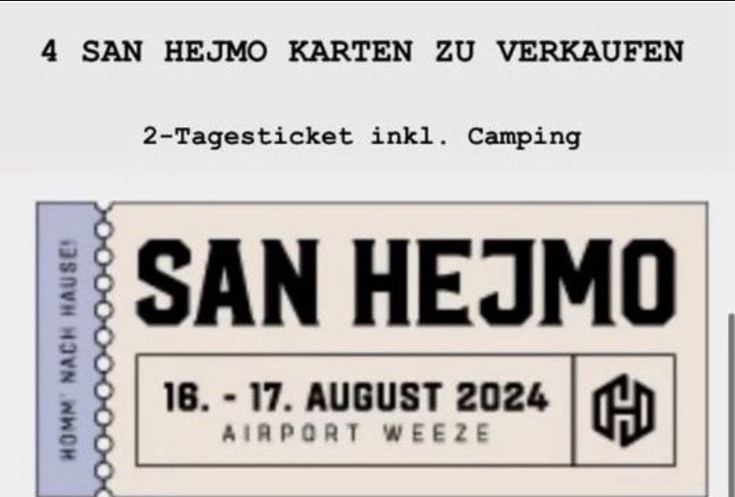 1x san Hejmo Ticket (Wochenende inkl. Camping und Müllpfand) in Dortmund