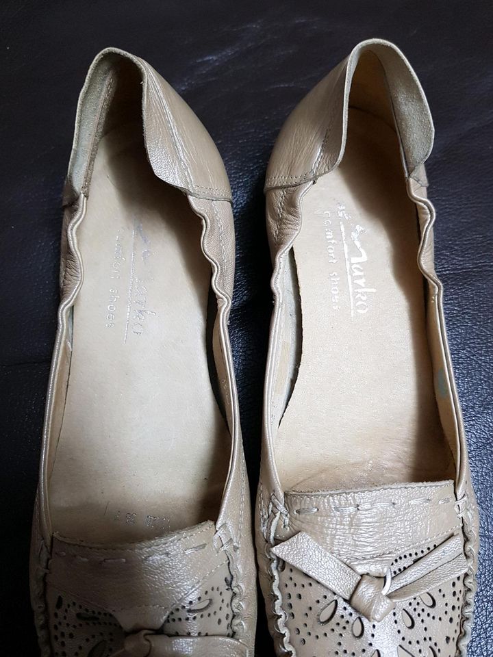 Ballerina Mokassins Gr.36 Echtleder Damenschuhe beige in Nürnberg (Mittelfr)