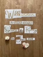 Aufkleber Hochzeit Willkommen Hochzeitsschild Tischnummern Bayern - Büchlberg Vorschau