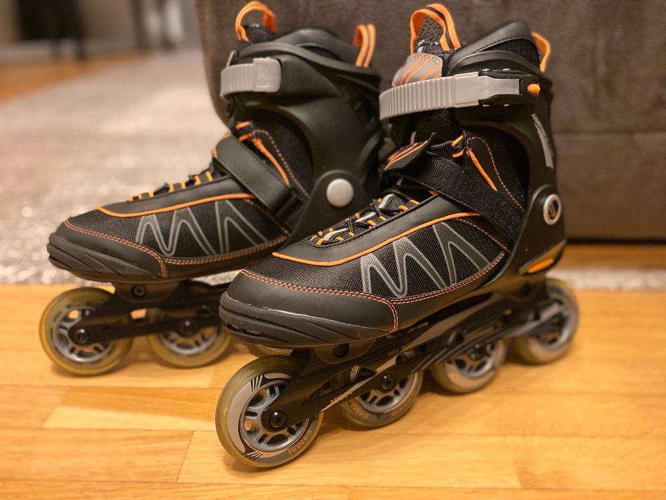 In-line Skates Roller Blades Rollschuhe Gr. 43 + Protektoren in Bad Rappenau