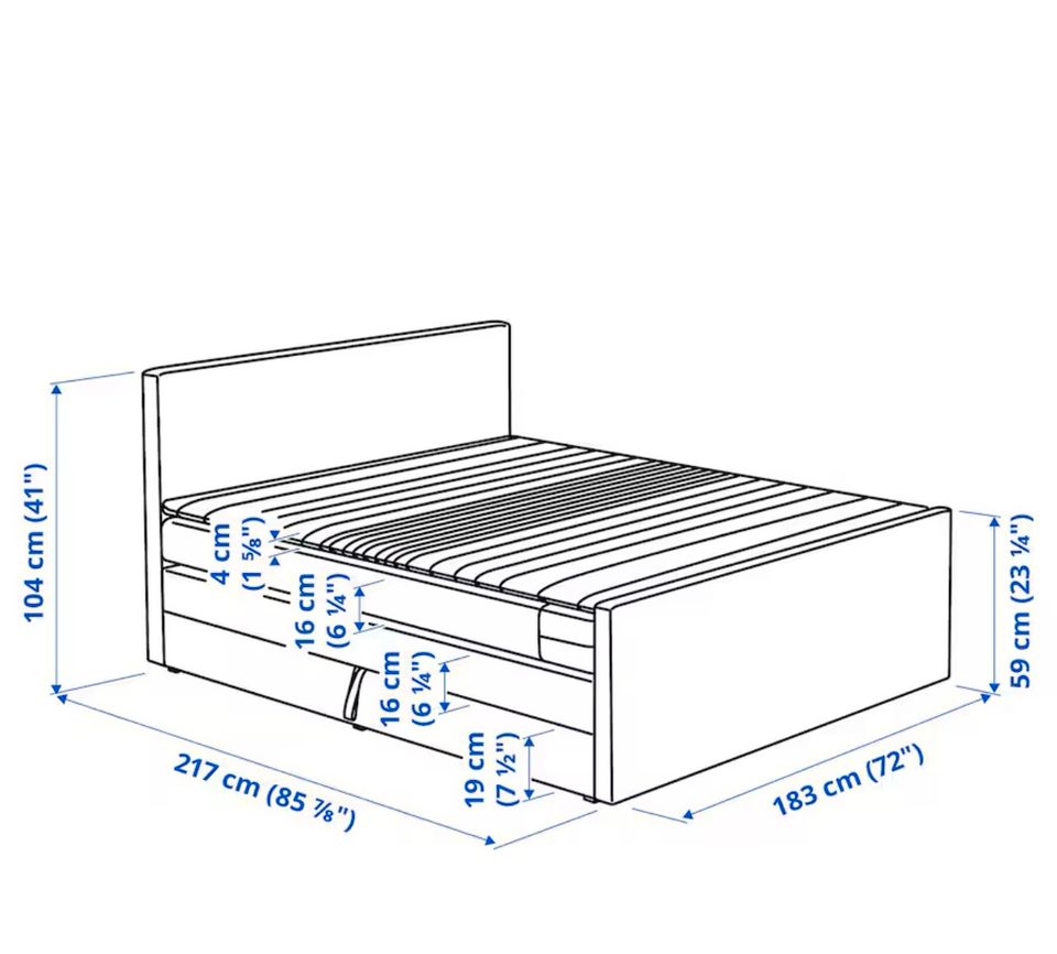 Boxspringbett MOGREINA Ikea 180x200 in Düsseldorf