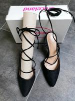 festliche Pumps High Heels schwarz Schuhe zum Schnürren Gr 37 NEU Bayern - Lichtenfels Vorschau