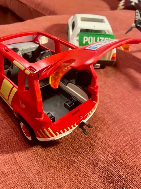 Playmobil Polizei Feuerwehr Auto Retro Vintage + Hubschrauber in Walschleben