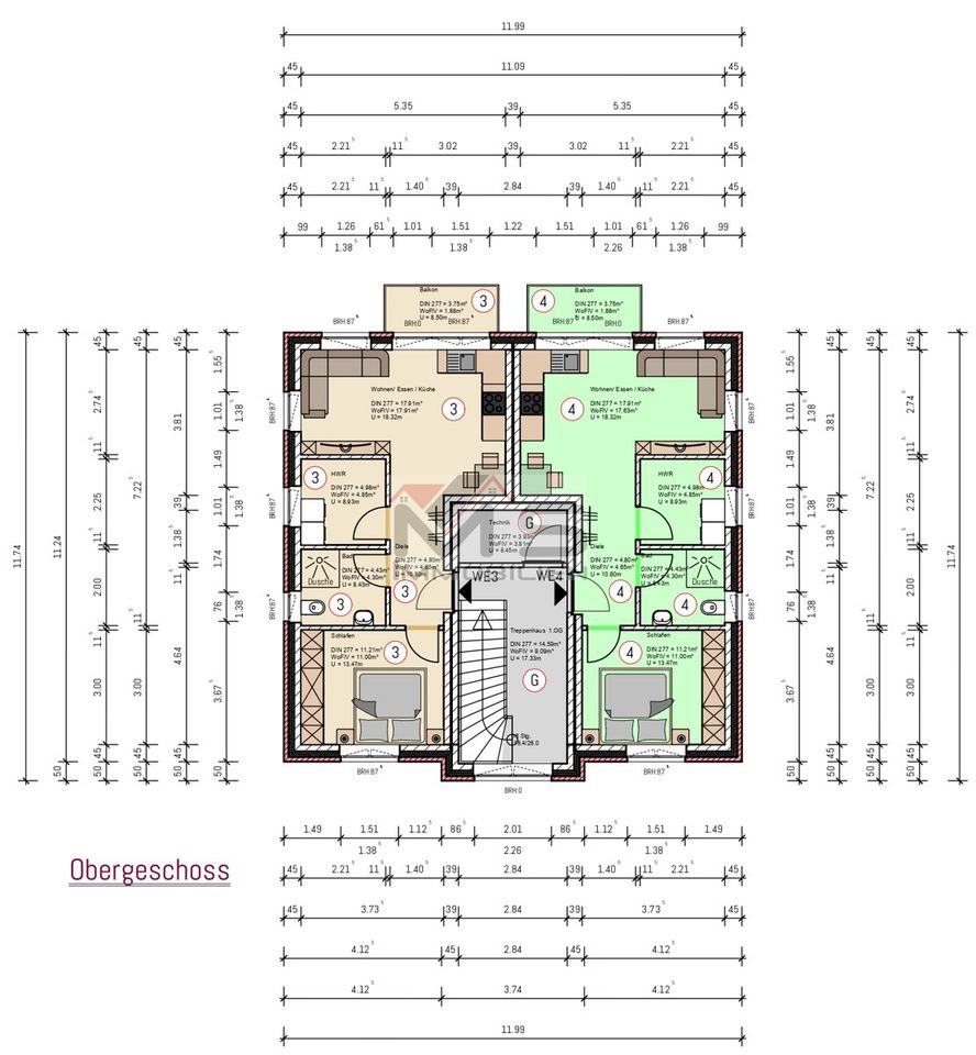 Neubau-Obergeschosswohnung in Neermoor / WE04 in Moormerland