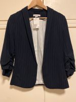 NEU Nadelstreifen Blazer Jacke Weste 3/4 Arm gerafft 34 XS blau Bonn - Bad Godesberg Vorschau