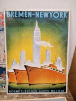 Nostalgisches Blechschild Bremen New York Schiff Dampfer Hafen Nordrhein-Westfalen - Gelsenkirchen Vorschau