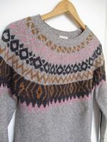Pullover Norwegerpullover Strick Wolle grau rosa Vila L 40 M 38 Neuhausen-Nymphenburg - Neuhausen Vorschau