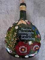 3 ltr. Bocksbeutel bemalt mit Ölfarben zum 70ten Geburtstag Bayern - Burgbernheim Vorschau