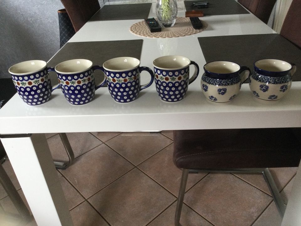 Bunzlauer Keramik Tassen 6 Stück in Scheeßel