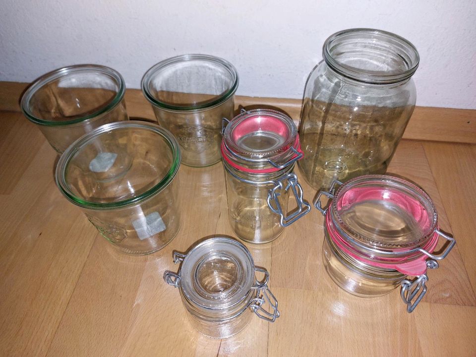 4x Weckglas 1l Sturzglas 580ml 3x Bügelverschlussglas klein 250ml in München