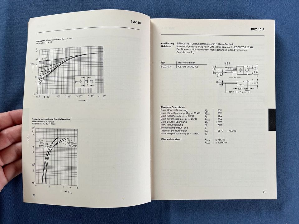 SIEMENS Datenbuch 1983/84 SIPMOS Kleinsignaltransistoren in Bremen