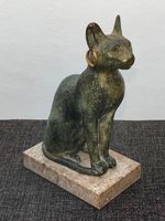 Skulptur "Bastetkatze mit Ohrring", Metallguss/Stein Aachen - Aachen-Mitte Vorschau