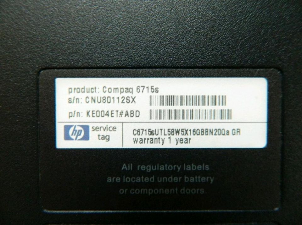 Laptop / Hewlett Packard Notebook - HP Compaq 6715s in Nohra