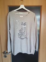 Pullover mit Katze aus silbernen Pailletten, Gr. XL, ca. 46, NEU Niedersachsen - Schiffdorf Vorschau