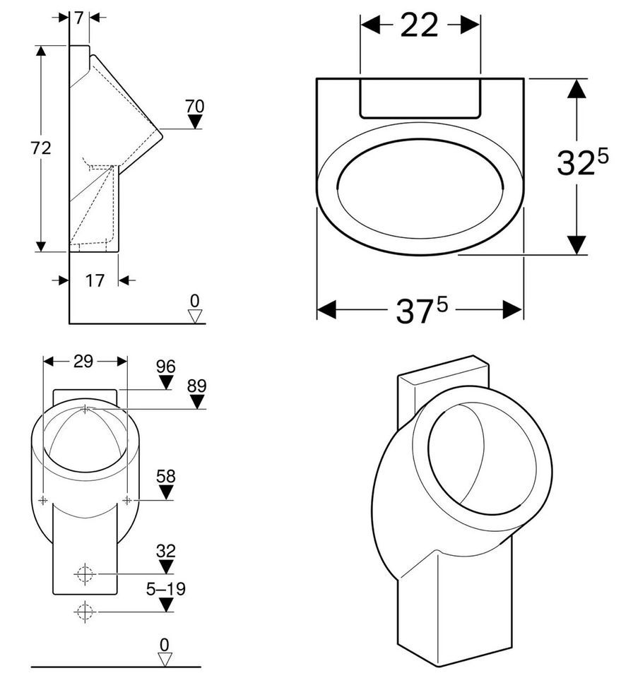 Geberit Centaurus Urinal, Pissoir NEU Hybridbetrieb, UVP 1044€ in Meckenheim