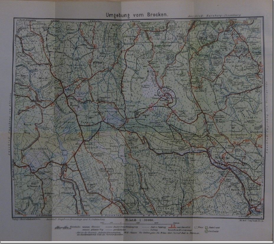 Harz- Reiseführer 1914 auch als Wanderweg- Atlas zu gebrauchen in Jena