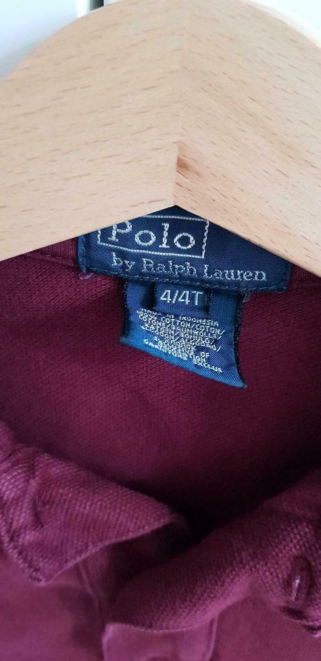 Ralph Lauren Poloshirt, burgunderrot Gr. 4 in Walheim