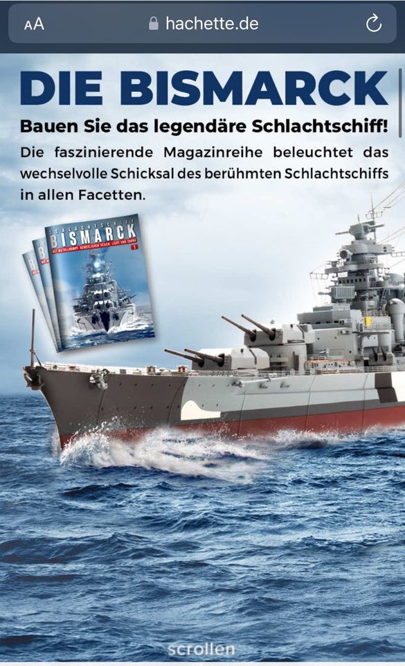 Modell Kriegsschiff Bismarck Maßstab 1:200 in Burgthann 