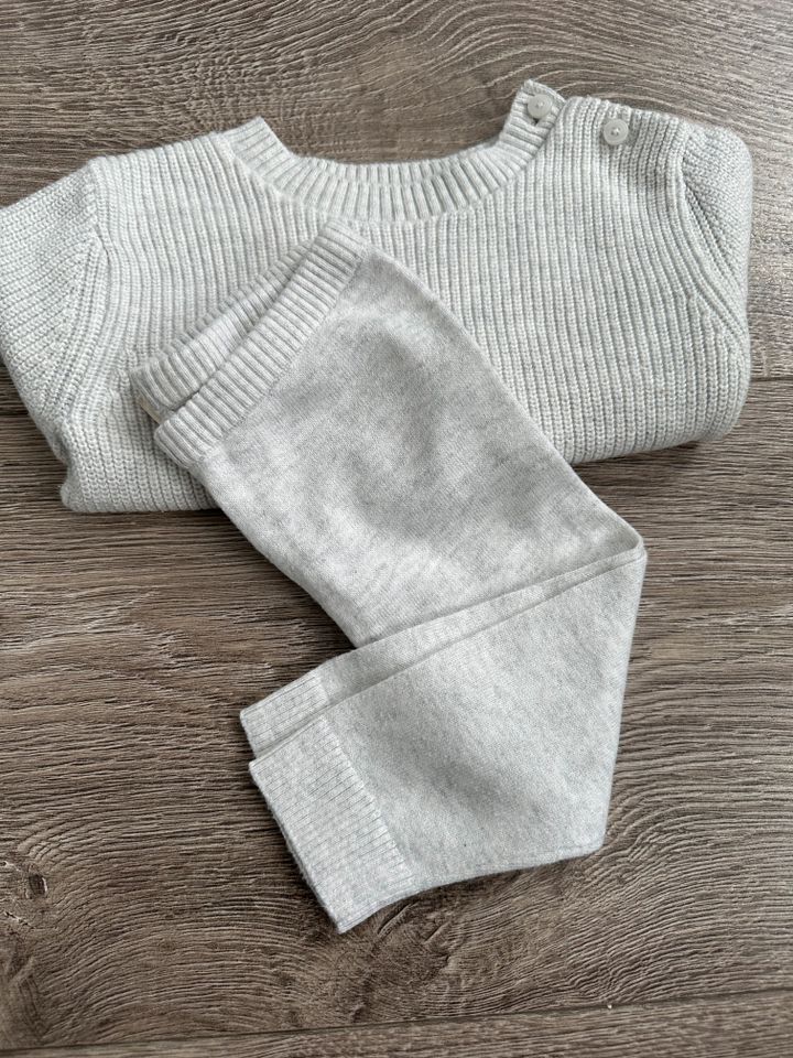 Baby Gap Jogger Hose Pulli Strick Silber 3-6 Mon. Neuwertig in Heusenstamm