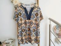 XXL 48 Paola Shirt T-Shirt blau gelb Boho Tunika Sachsen-Anhalt - Genthin Vorschau