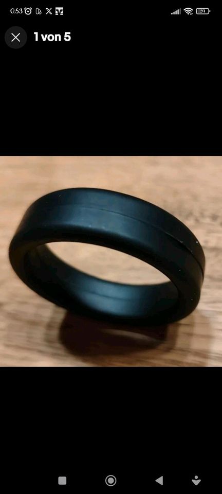 Sehr weicher Silikonring "Joker SkinnyBlack" Ring Silikon dehnbar in Niederroßbach